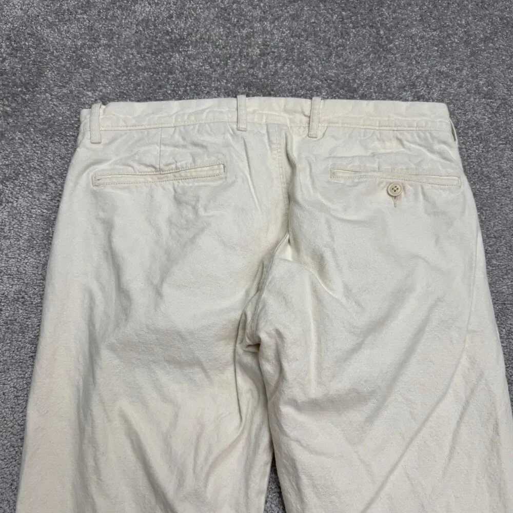 J.Crew 484 Slim Fit Chino Pants Mens 31x32 Cream Straight Leg Flat Front Cotton